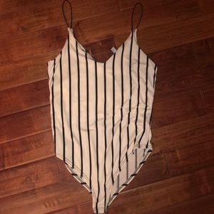 Black & white striped Gaze bodysuit